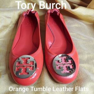 Tory Burch Orange Leather flats size 9.5